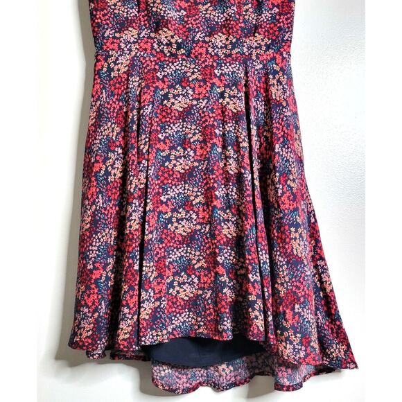 Forever 21 Dress Medium Berry Pink Dainty Floral Mini Cut Out Back Flowy Boho - Picture 5 of 5